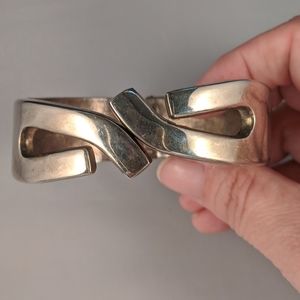 Silver Modernist Clamper Bracelet